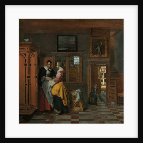 Interior with Women beside a Linen Cupboard, 1663 by Pieter de Hooch