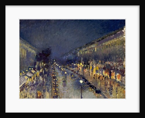 The Boulevard Montmartre at Night, 1897 by Camille Pissarro