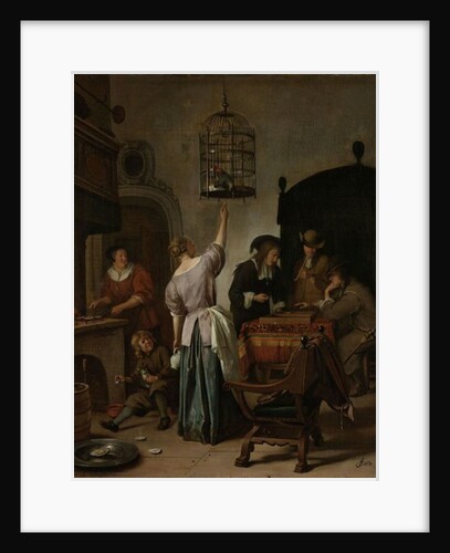 Interior with a Woman Feeding a Parrot, Known as ‘The Parrot Cage’, c.1660-70 by Jan Havicksz. Steen