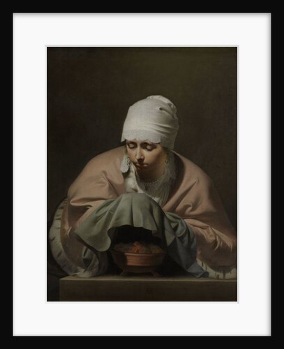A Young Woman Warming her Hands over a Brazier, an Allegory of Winter, c.1644-8 by Cesar Boetius van Everdingen