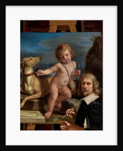 Self-Portrait before a Painting of 'Amor Fedele', 1655 by Guercino