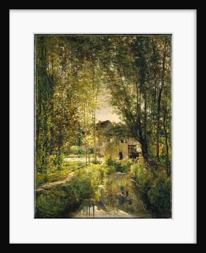 Landscape with a Sunlit Stream, c.1877 by Charles Francois Daubigny