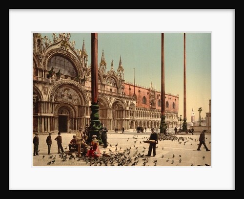 Pigeons in St. Mark's Place, Venice, Italy, c.1890-c.1900 by Anonymous
