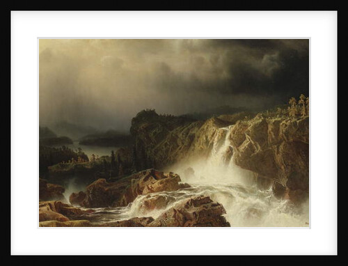 Rocky Landscape with Waterfall in Smaland, 1859 by Marcus Larson