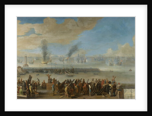 Battle of Livorno, 14th March 1653, an incident from the First Anglo-Dutch War, after 1653-60 by Dutch School