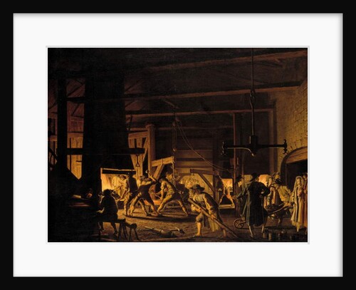 In the Anchor-Forge at Soderfors. The Smiths Hard at Work by Pehr Hillestrom