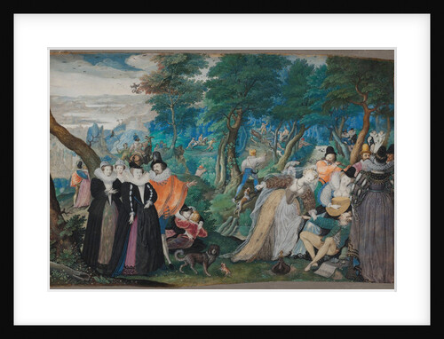 A party in the Open Air. Allegory on Conjugal Love, c. 1590-1595 by Isaac Oliver