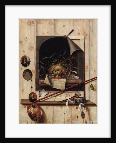 Trompe l'oeil with Studio Wall and Vanitas Still Life, 1668 by Cornelis Norbertus Gijsbrechts