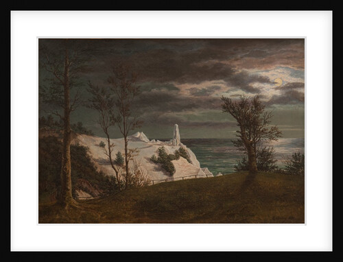 The Summer Spire on the Cliffs of the Island Møn. Moonlight, 1831 by Frederik Hansen Sodring