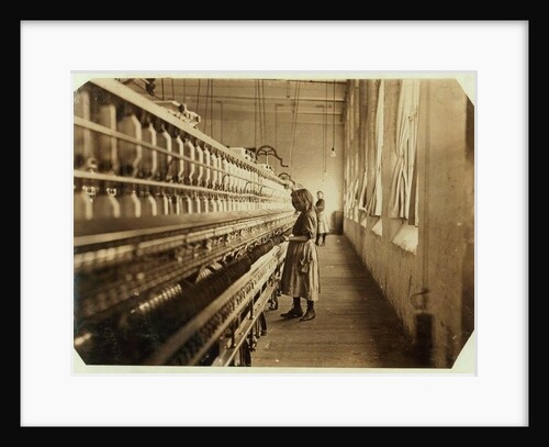 Sadie Pfeifer, only 4 feet tall, has worked for 6 months at Lancaster Cotton Mills, South Carolina, 1908 by Lewis Wickes Hine