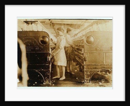 Elsie and Sadie working at Yazoo City Yarn Mills, Mississippi said they were 13 years old, 1911 by Lewis Wickes Hine