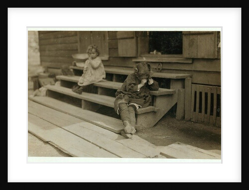 5 year old Olga Schubert began work about 5:00 A.M. helping her mother in the Biloxi Canning Factory, Mississippi, picking shrimps by Lewis Wickes Hine