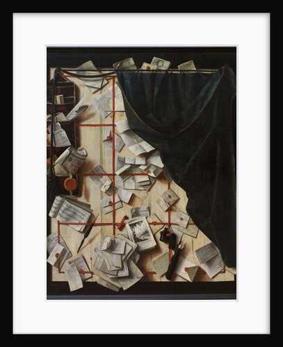 Trompe l'oeil. Board Partition with Letter Rack and Music Book, 1668 by Cornelis Norbertus Gijsbrechts