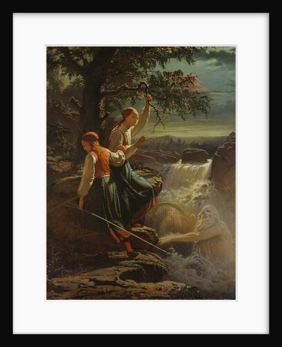 Two Peasant Girls Listening to the Playing of the Water-Sprite, 1860 by Johan Blackstadius