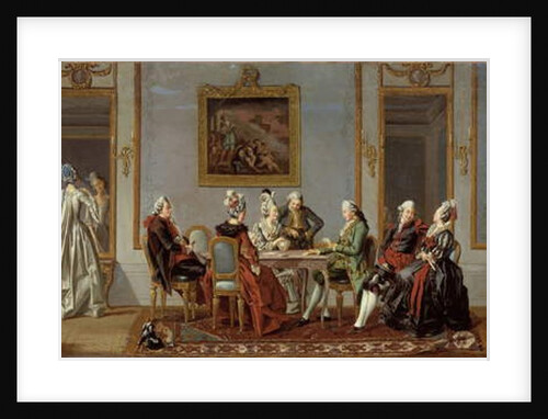 Gustavian Style Interior with Card-Players by Pehr Hillestrom