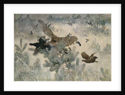 Hawk and Black Game, 1884 by Bruno Andreas Liljefors