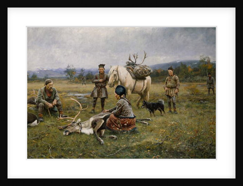 Lapps Collecting Shot Reindeer, 1892 by Johan Tiren