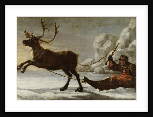 Abraham Renstirna Dressed as a Lapp and his Reindeer by David Klocker Ehrenstrahl