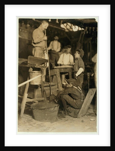 Blower and mould boy at Seneca Glass Works, Morgantown, West Virginia, 1908 by Lewis Wickes Hine