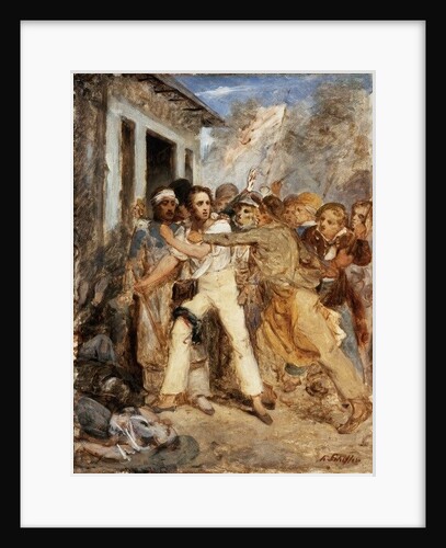 Study for a Battle Scene: A man being arrested, c.1830 by Henry Scheffer