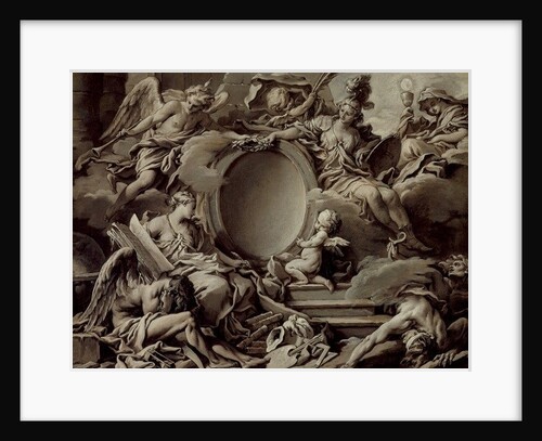 Project for a Cartouche: An Allegory of Minerva, Fame, History and Faith Overcoming Ignorance and Time, c.1727 by Francois Boucher