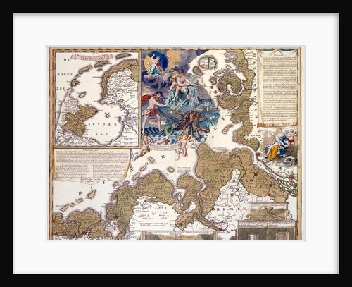 Map of the Christmas Flood of 1717, 1720 by Johann Baptista Homann