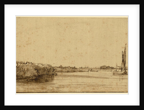 A Sailing Boat on a Wide Expanse of Water, c.1650 by Rembrandt Harmensz. van Rijn
