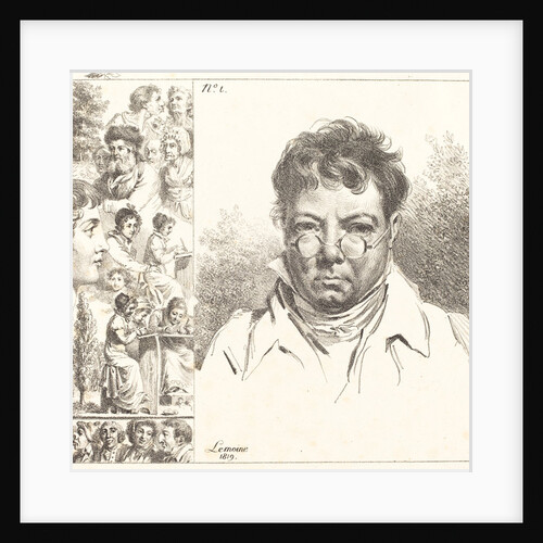 Self-Portrait and Other Heads, 1819 by Jacques Antoine Marie Lemoine