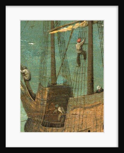 Ship rigging detail from Tower of Babel, 1563 by Pieter the Elder Bruegel