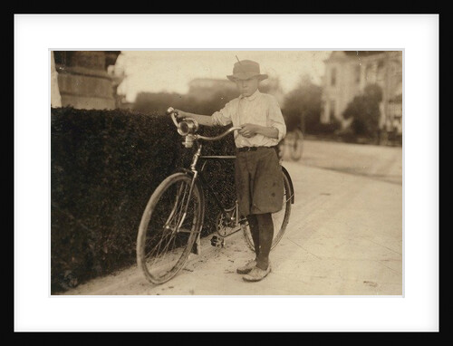 Luther Wharton aged 12, delivers medicines after school from 4 to midnight for Sommers Drug Store in San Antonio, Texas earning a week, 1913 by Lewis Wickes Hine