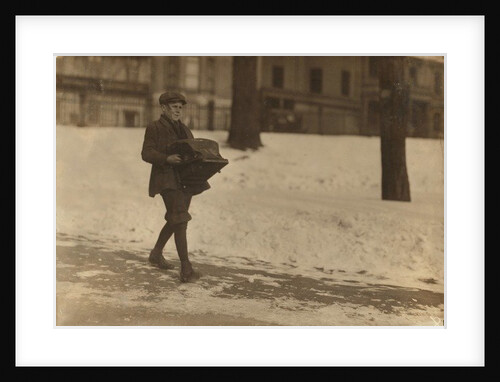 Louis A. Caulfield, aged 16, on Boston Common delivering a heavy type-writer about 1/2 mile for Model Typewriter Inspection Co. earning a week, 1917 by Lewis Wickes Hine