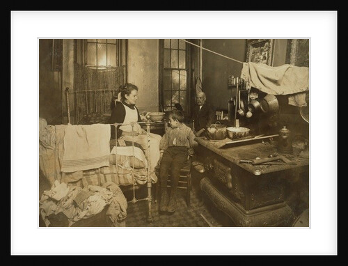Jimmie Chinquanana 'below grade' category, at home in New York behind the family shop, 1913 by Lewis Wickes Hine
