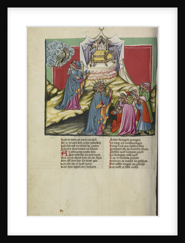 Moses and the Ark of the Covenant from Weltchronik Ms 33 fol.89v, c.1400-10 by German School