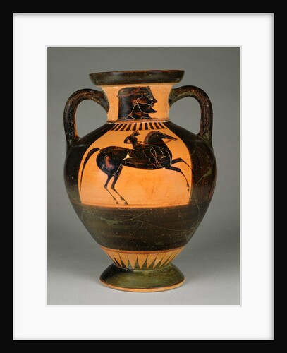 Athenian Attic black-figure amphora with naked rider, c.570-60 by Greek school