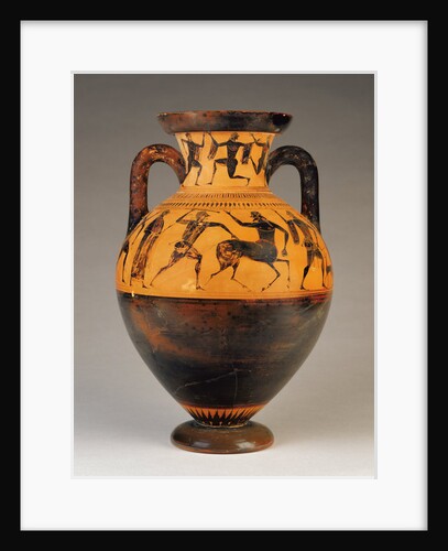 Attic black-figure neck amphora with Heracles pursuing a centaur, c.530 BC by Greek school