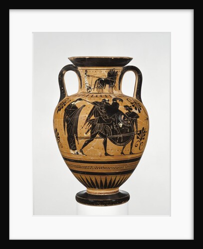 Athenian Attic black-figure neck amphora showing the sack of Troy c.510 BC by Greek school