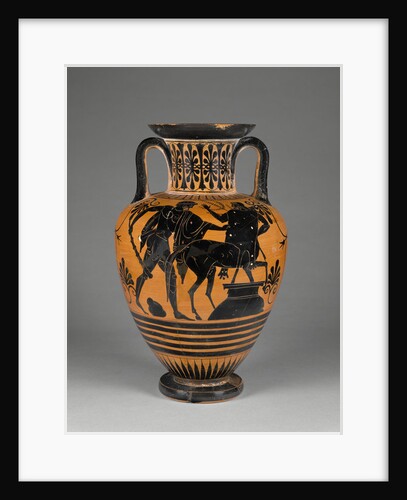 Athenian Attic black-figure neck amphora with Heracles and centaur, c.480-60 BC by Greek school