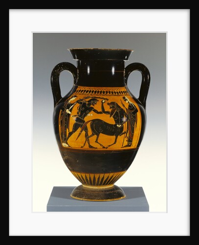 Athenian Attic black-figure panel-amphora type B with Heracles attacking the centaur, 530-20 BC by Greek school