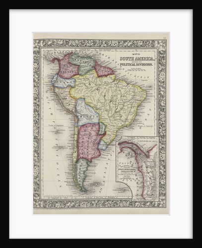Map of South America showing its political divisions from Mitchell's new general atlas, 1863 by Samuel Augustus Mitchell
