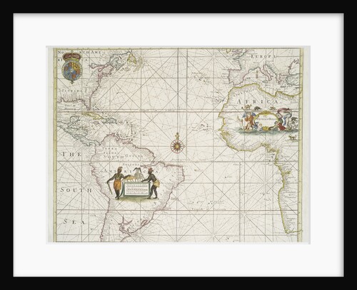 Chart of the Western Ocean with rhumb lines by Jeremiah Seller, 1705 by English School