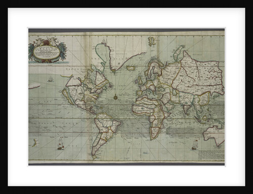 A new and correct map of the world from an atlas of the sea, 1707 by English School