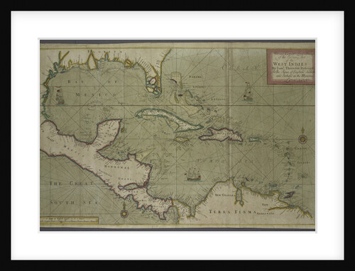 Trading map of the West Indies, 1707 by English School
