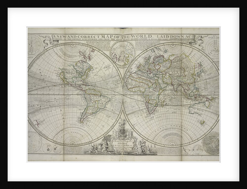 A new and correct map of the world laid down according to the newest discoveries and from the most exact observations, 1736 by Hermann Moll