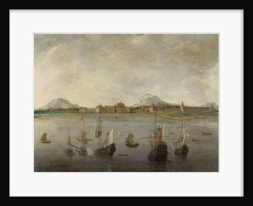 View of Batavia with the mountain range of the Salak, Pangerango and Gede. 1640-76 by Hendrick Dubbels