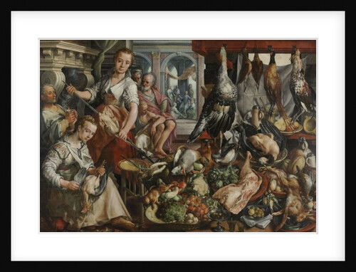 The Well-stocked Kitchen, 1566 by Joachim Beuckelaer or Bueckelaer