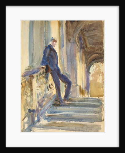 Sir Neville Wilkinson on the Steps of the Palladian Bridge at Wilton House, 1904-5 by John Singer Sargent