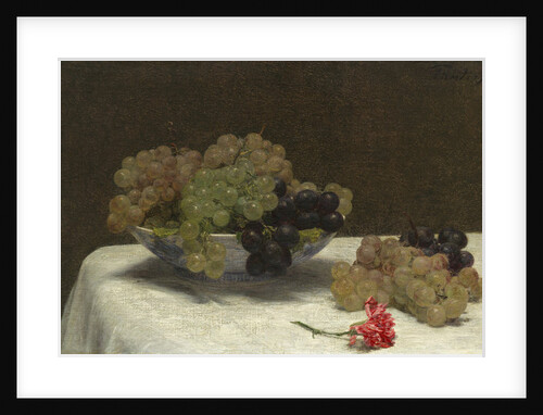 Still Life with Grapes and a Carnation, c.1880 by Ignace Henri Jean Fantin-Latour