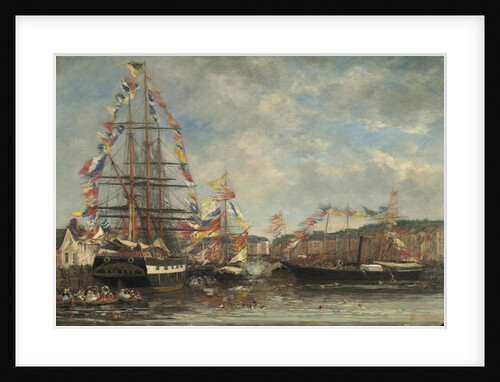Festival in the Harbour of Honfleur, 1858 by Eugene Louis Boudin