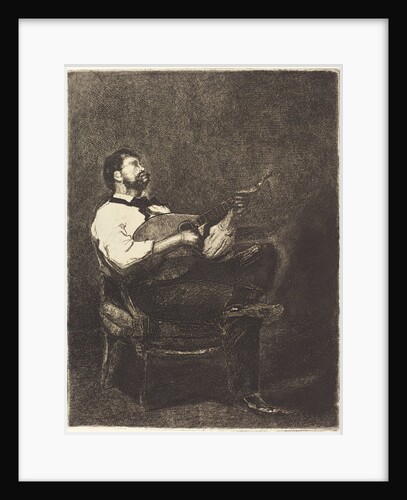 Guitar Player, 1861 by Francois Bonvin