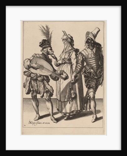 A Blindfolded Cupid Holding a Torch Before a Couple, attributed to Zacharias Dolendo, 1595-6 by Jacques II de Gheyn